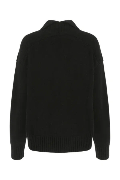 Jil Sander Black Cashmere Blend Oversize Sweater In Black