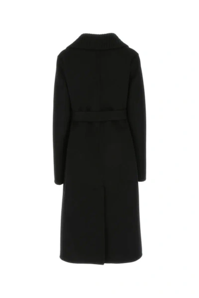 Jil Sander Black Wool Blend Coat In Black