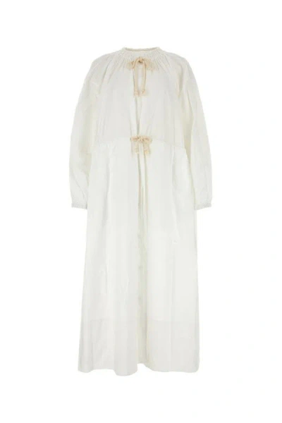 Jil Sander Woman Maxi Dress White Size 4 Cotton In White