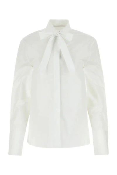 Jil Sander Bow-detailing Cotton Shirt In White