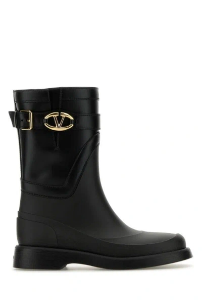 Valentino Rain Boots With Vlogo, The Bold Edition In Black