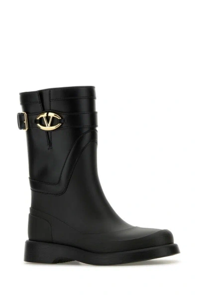 Valentino Rain Boots With Vlogo, The Bold Edition In Black