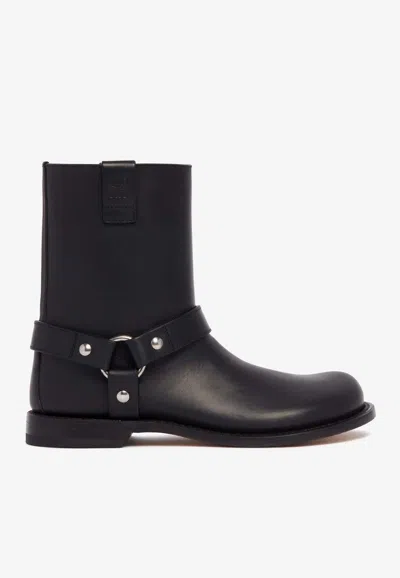 Shop Loewe Campo Biker Boots In Black