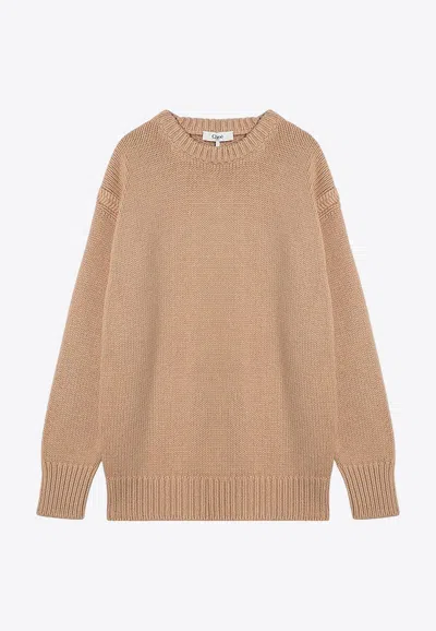 Chloé Chloe Skin Pink Cashmere Blend Oversize Sweater In Pink