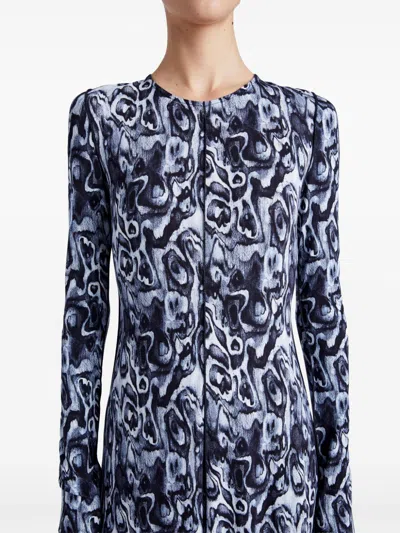 Proenza Schouler White Label Atlas Printed Jersey Maxi Dress In Blue