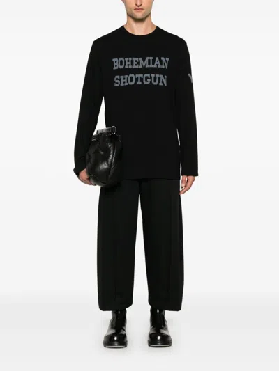 Yohji Yamamoto Text-print T-shirt In Black