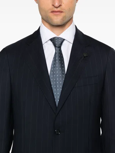 Shop Lardini Pinstriped Suit In Blue