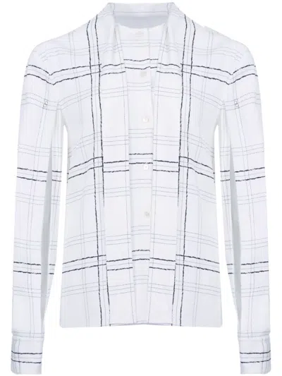 Ports 1961 Checked Tie-strap Shirt In White