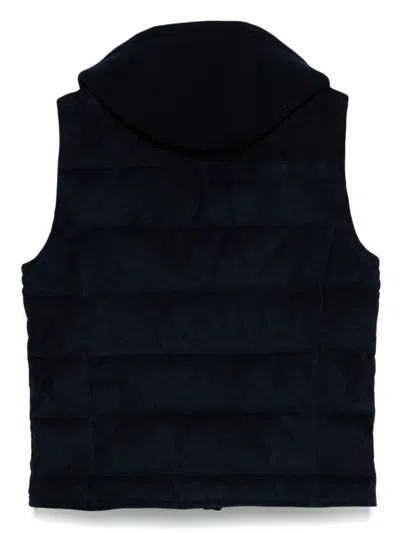 Eleventy Suede Gilet In Blue