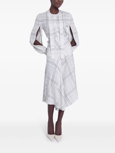 Ports 1961 Checked Tie-strap Shirt In White