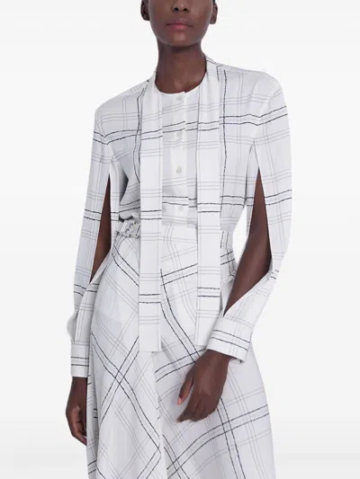 Ports 1961 Checked Tie-strap Shirt In White