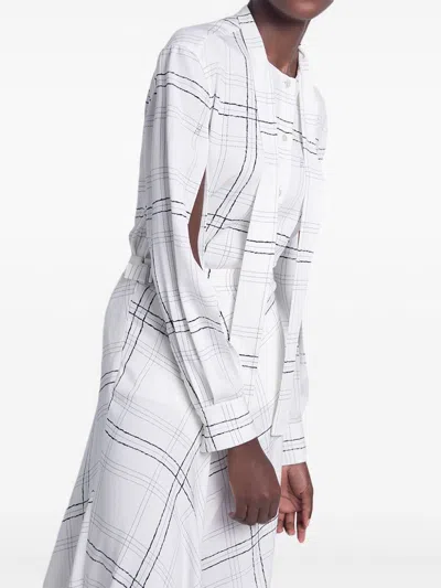 Ports 1961 Checked Tie-strap Shirt In White