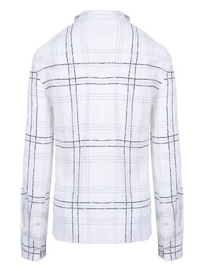 Ports 1961 Checked Tie-strap Shirt In White