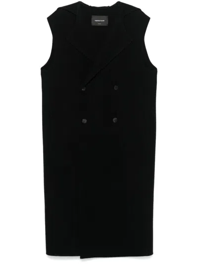 Fabiana Filippi Double-breasted Virgin Wool Gilet In Black