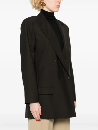 Fabiana Filippi Double-breasted Blazer In Brown