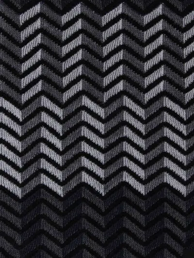 Missoni Zigzag Virgin Wool Scarf In Black