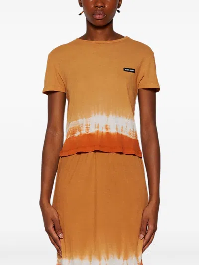 Miu Miu Short Sleeve Top In Brown