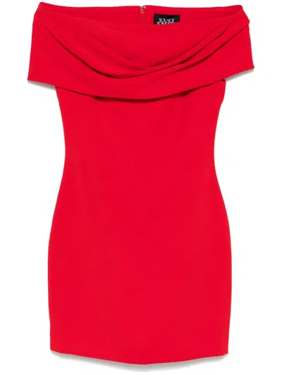 Solace London Short Dress Snow In Red