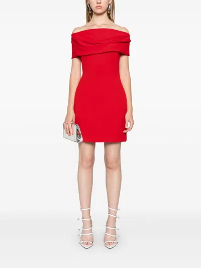 Solace London Short Dress Snow In Red