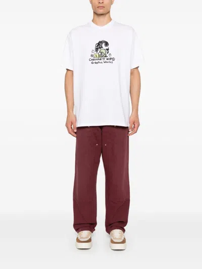 Carhartt Double Knee Straight-leg Trousers In Red