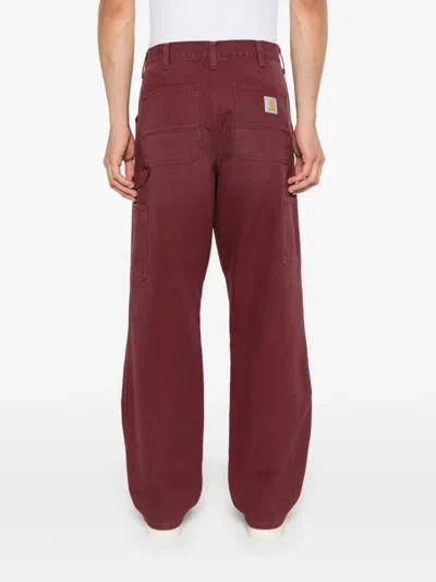 Carhartt Double Knee Straight-leg Trousers In Red