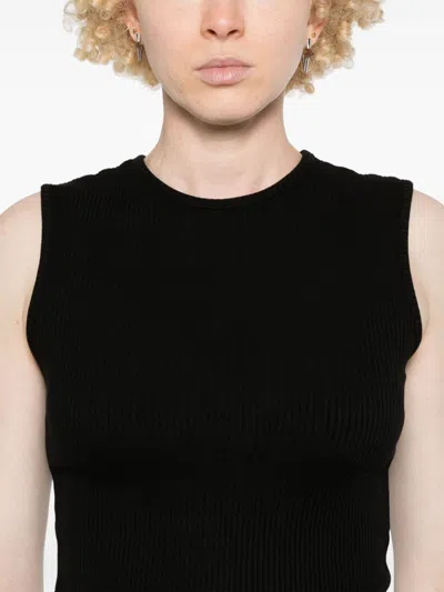 Agolde Ribbed Poppy Tank Top In Black
