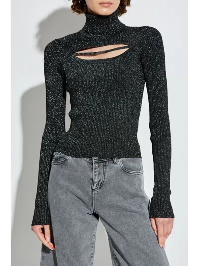 Versace Jeans Couture Lurex Jersey In Black