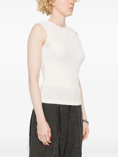 Agolde Ribbed Texture Racerback Tank Top In White