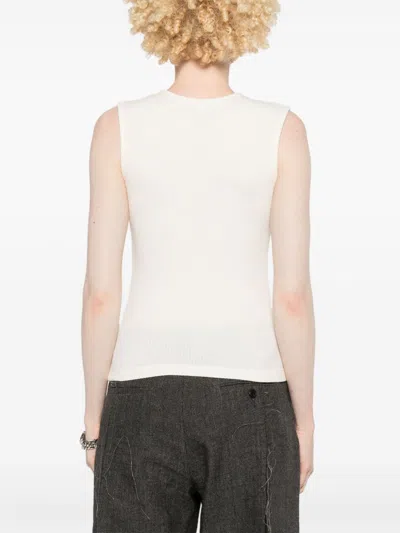 Agolde Ribbed Texture Racerback Tank Top In White