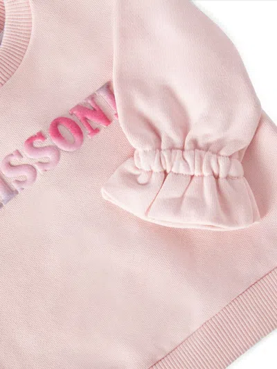 Missoni Raised-logo Sweatshirt In Pink