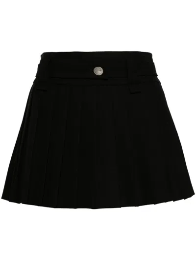 Maje Pleat Detail Mini Skirt In Black