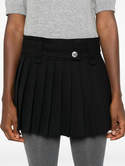 Maje Pleat Detail Mini Skirt In Black