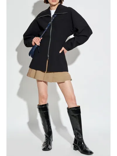 Ganni The Bonded Crepe Jacket In Black