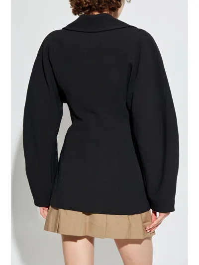 Ganni The Bonded Crepe Jacket In Black