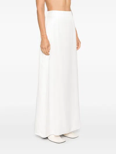 Peserico Satin Maxi Skirt In Neutrals
