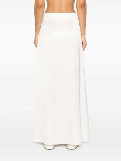 Peserico Satin Maxi Skirt In Neutrals