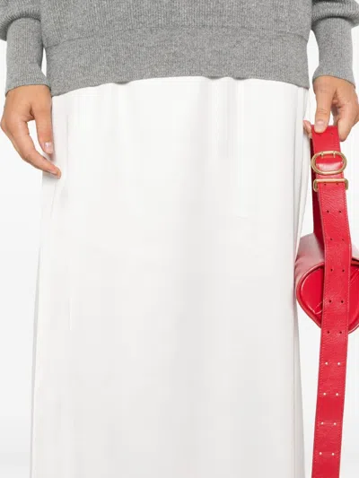Peserico Satin Maxi Skirt In Neutrals
