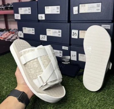 Pre-owned Dior Size 42 (us 9) -  Alpha Sandal Slides ‘ White ' | Brand
