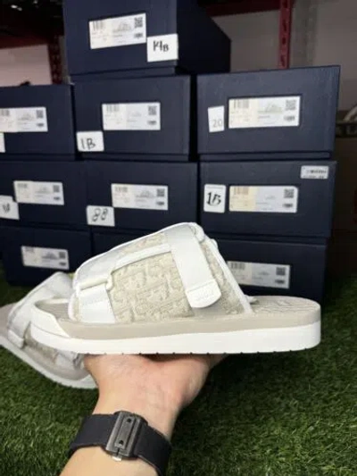 Pre-owned Dior Size 42 (us 9) -  Alpha Sandal Slides ‘ White ' | Brand