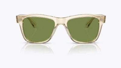 Pre-owned Oliver Peoples Ov5393su 109452 Sunglasses Men's Buff-honey/green Crystal Lenses