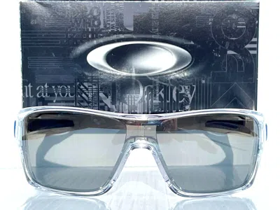 Pre-owned Oakley Turbine Rotor Shiny Clear & Blue Polarized Galaxy Chrome Sunglass 9307 In Silver