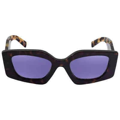 Pre-owned Prada Violet Mirrored Internal Silver Irregular Ladies Sunglasses Pr 15ys 2au05q In Purple