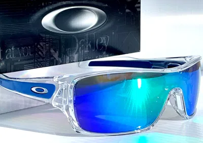 Pre-owned Oakley Turbine Rotor Shiny Clear And Blue Polarized Galaxy Jade Sunglass 9307 In Green