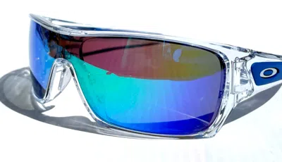 Pre-owned Oakley Turbine Rotor Shiny Clear And Blue Polarized Galaxy Jade Sunglass 9307 In Green