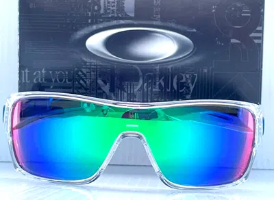 Pre-owned Oakley Turbine Rotor Shiny Clear And Blue Polarized Galaxy Jade Sunglass 9307 In Green
