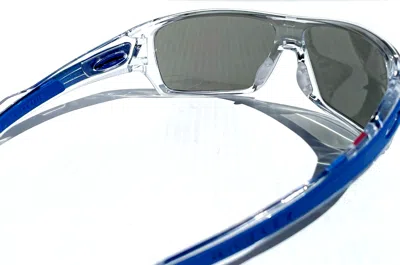 Pre-owned Oakley Turbine Rotor Shiny Clear And Blue Polarized Galaxy Jade Sunglass 9307 In Green