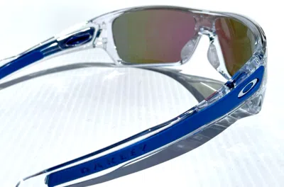 Pre-owned Oakley Turbine Rotor Shiny Clear And Blue Polarized Galaxy Jade Sunglass 9307 In Green
