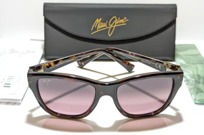 Pre-owned Maui Jim Hanapaa Unisex Purple Brown Tortoise Maui Rose Polarized Lens Rs538-13d In Pink