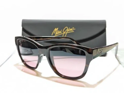 Pre-owned Maui Jim Hanapaa Unisex Purple Brown Tortoise Maui Rose Polarized Lens Rs538-13d In Pink