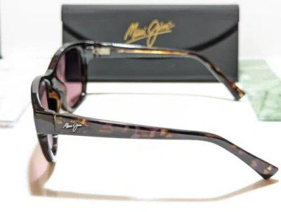 Pre-owned Maui Jim Hanapaa Unisex Purple Brown Tortoise Maui Rose Polarized Lens Rs538-13d In Pink